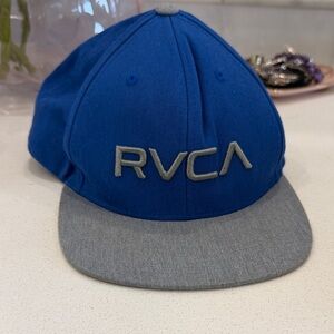 RVCA Royal Blue and Gray Structured Snapback Hat